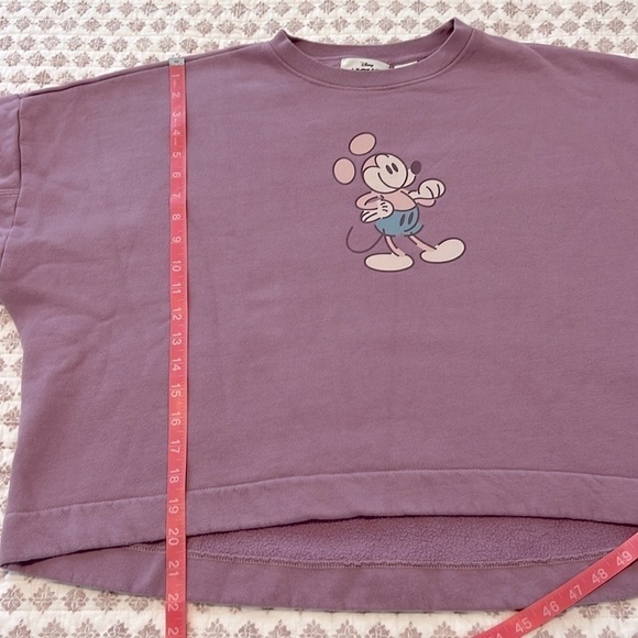 Disney WDW Mickey Mouse Genuine Mousewear Pullover Cropped Sweatshirt Plum XL - Picture 12 of 13